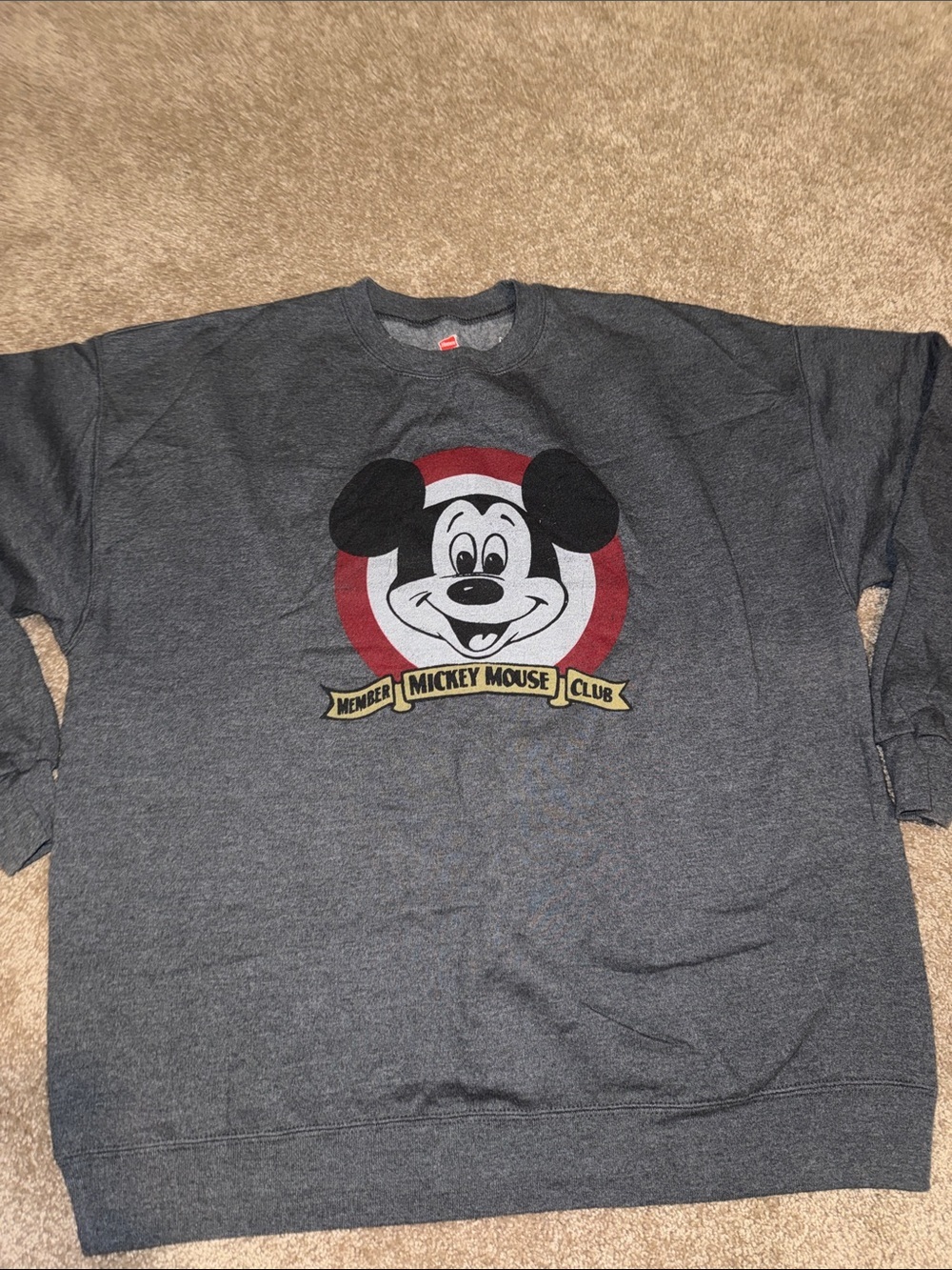 Disney Parks WDW Gray Mickey Mouse Club Mouseketeer Crew Neck - XL B15